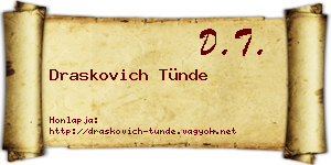Draskovich Tünde névjegykártya