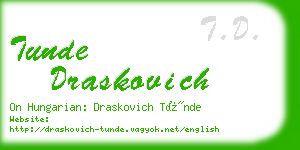 tunde draskovich business card